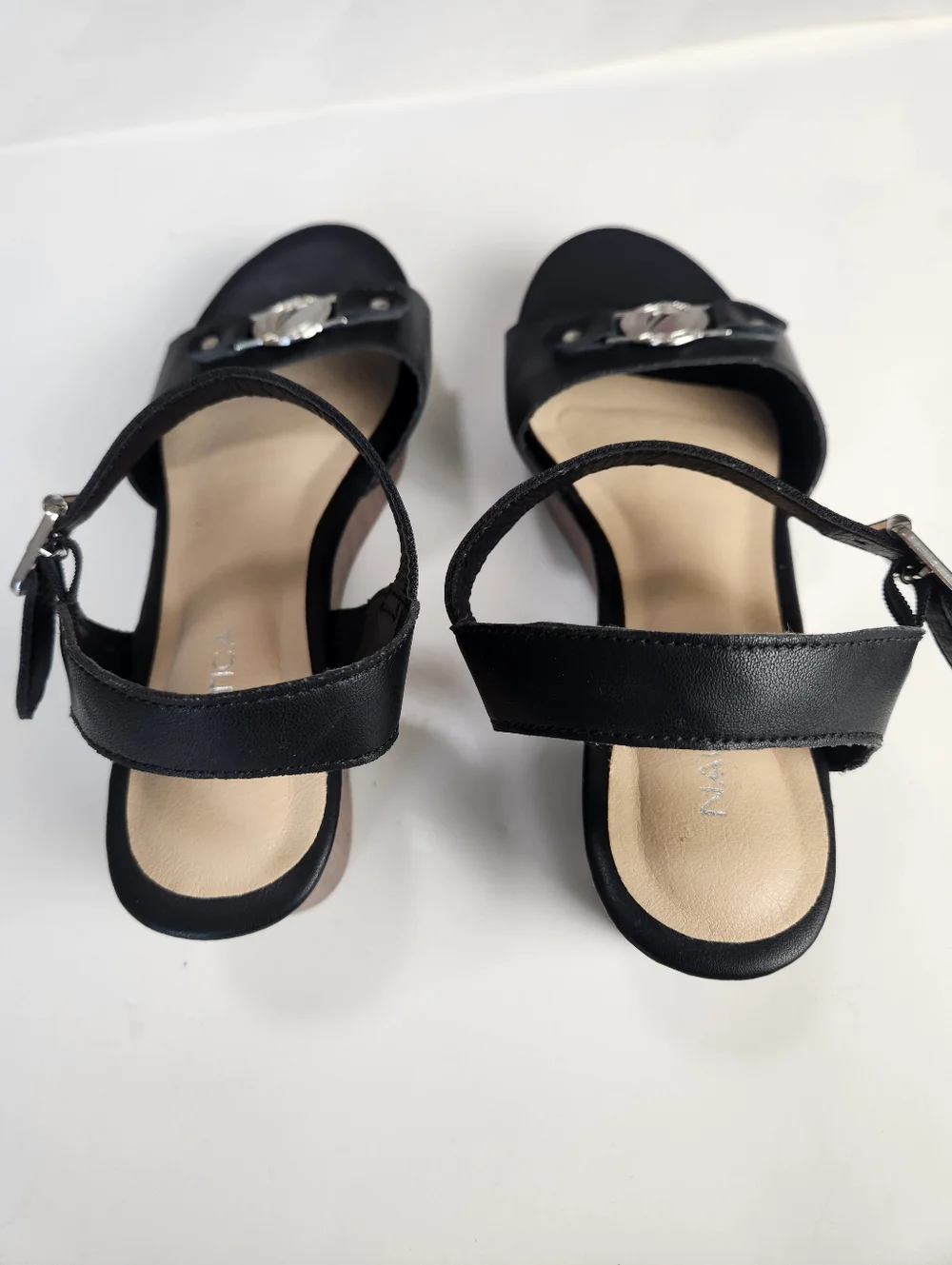NAUTICA Danvers Black Strappy Lighweight Platform Wedge Summer Sandal  Size 6